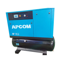 APCOM High end 7.5kw screw air compressor 220V three-in-one compressor 5.5kw 7.5kw 11kw 15kw with 600L tank